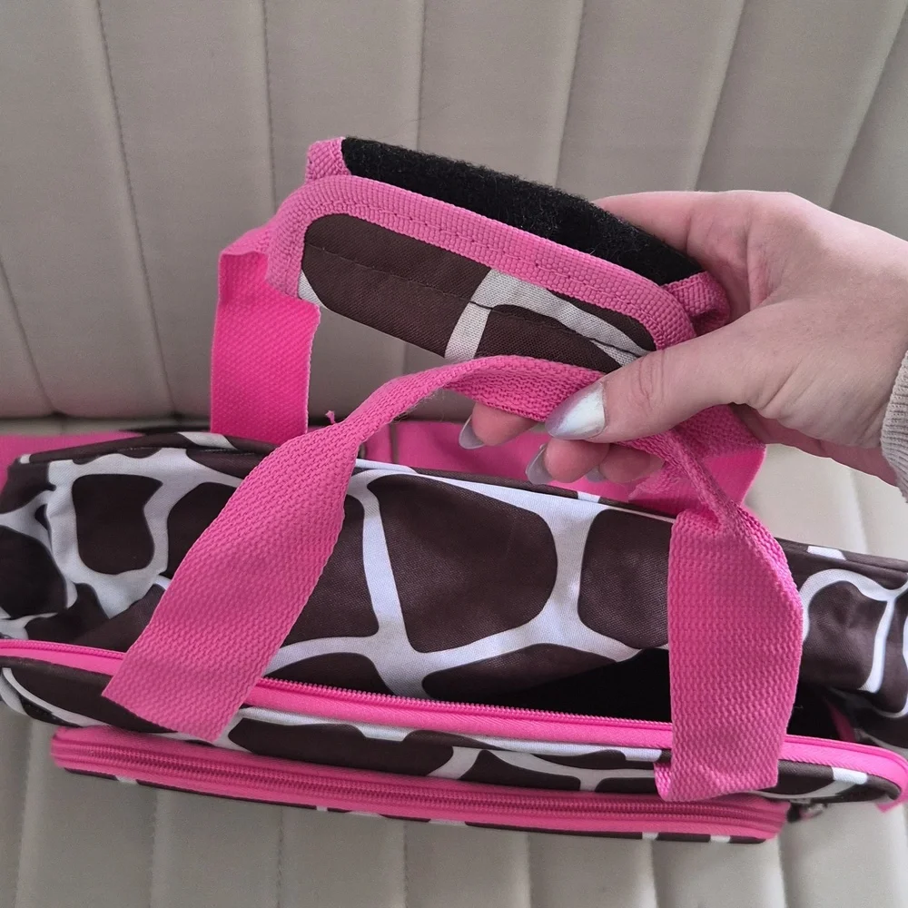 Pink & Brown Giraffe-Print Crossbody Bag Rockland Travel Bag